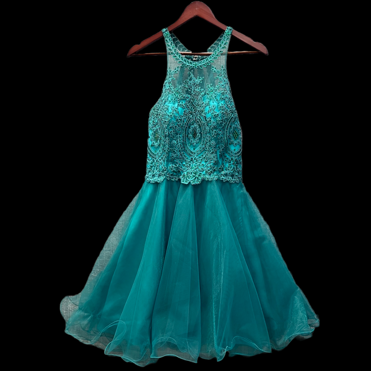 Jr. Grad Short Emerald Halter Dress