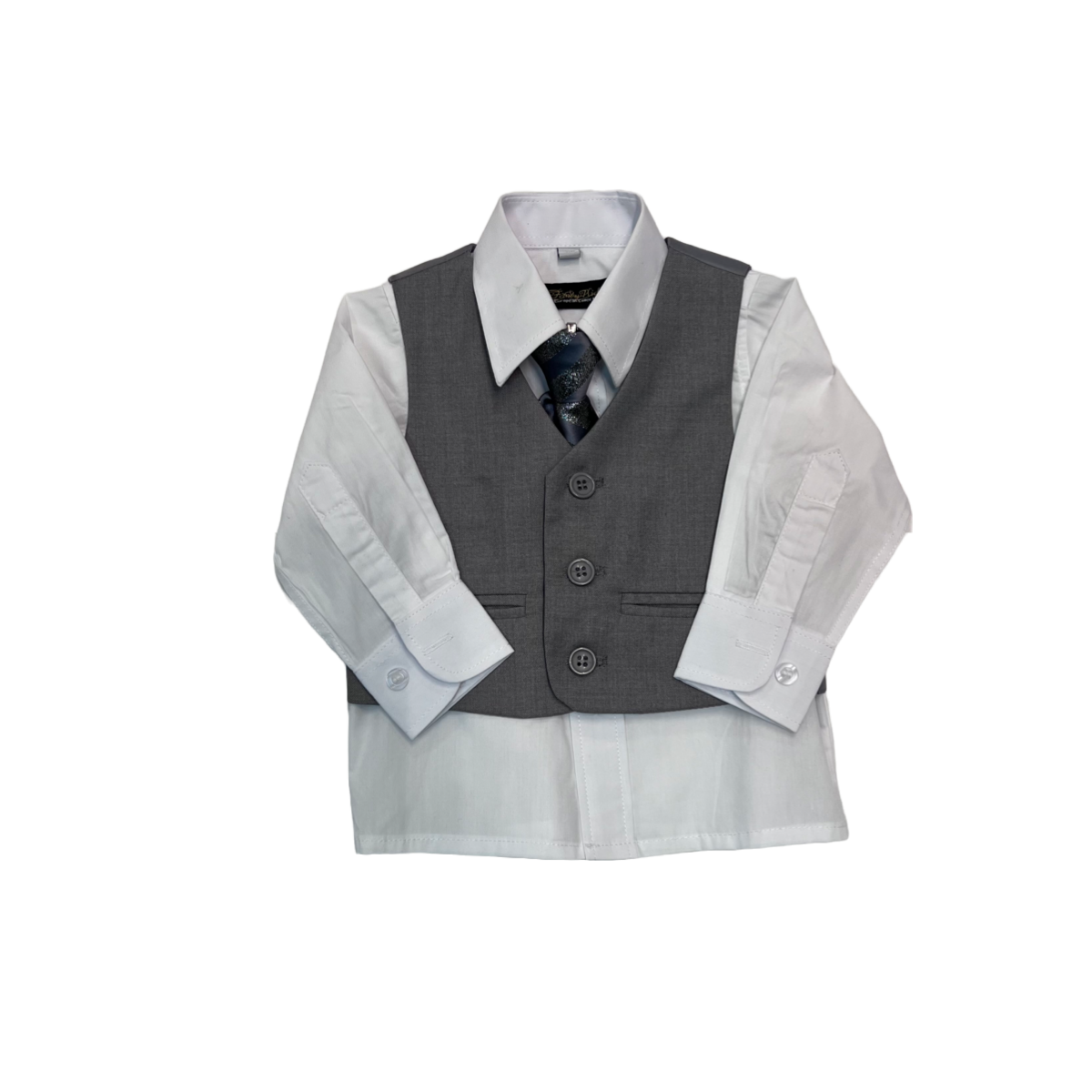 Fancy Kids 5-Piece Baby Light Grey Suit