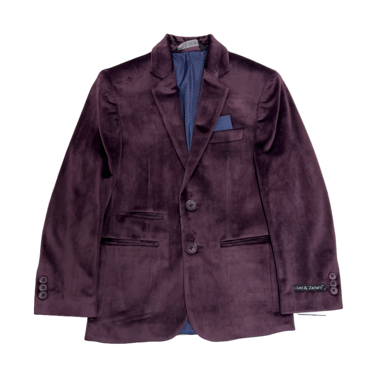 Leo & Zachary 2-Piece Faux Suede Plum Suit