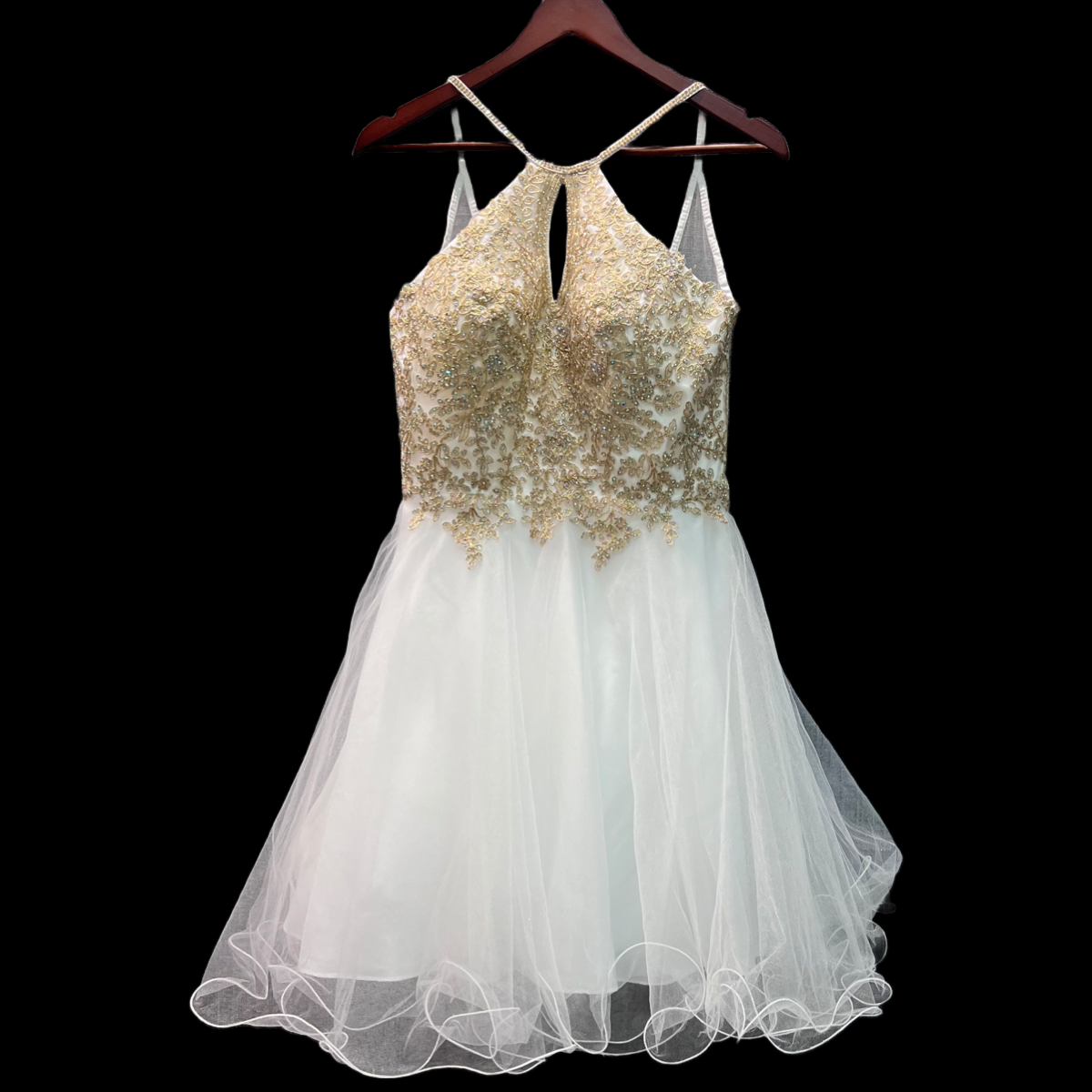 Jr. Grad Rhinestone Embroidered Short Dress