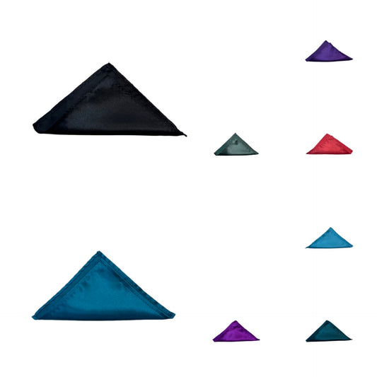 Boys Solid Small Pocket Square w/ Gloss Finish