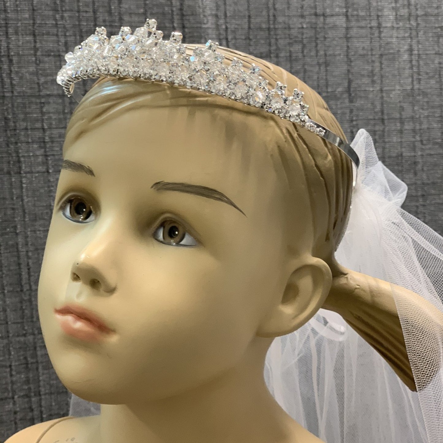 Rhinestone and Crystal Tiara with Veil