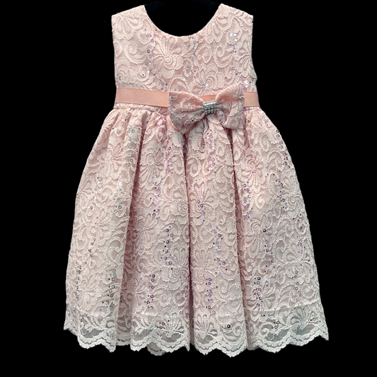 Pink Glitter and Sparkle Baby Dress w/ Headband (9-12 months)