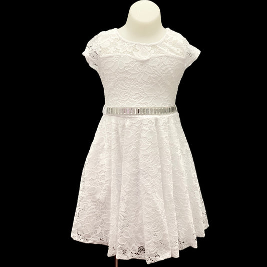 White Lace Dress w/ Diamond Belt