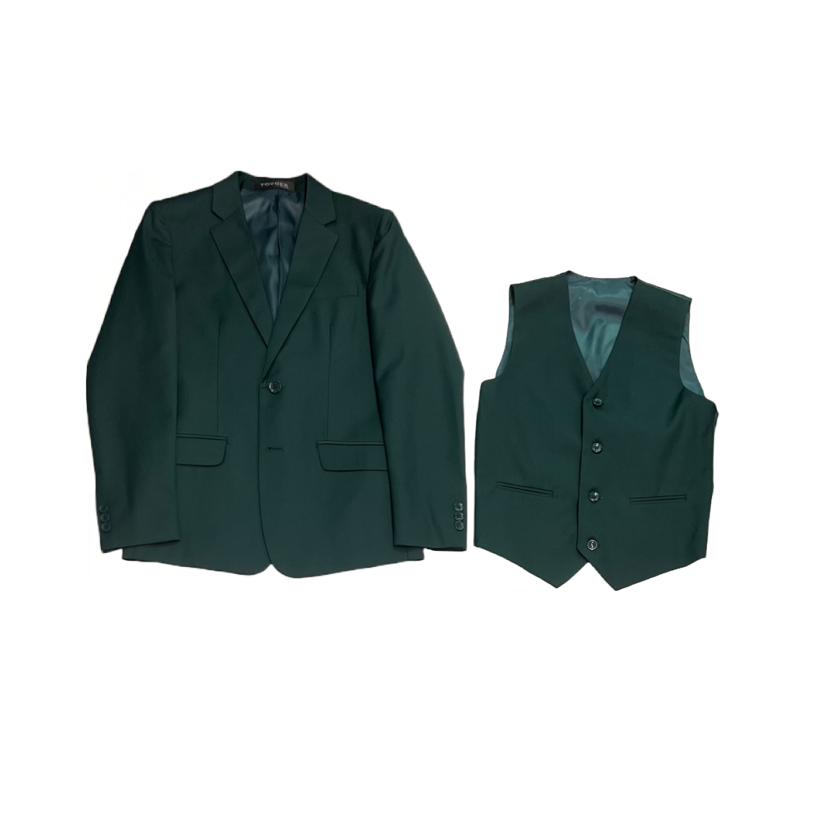 Fouger U.S.A. Slim Fit 3-Piece Green Suit