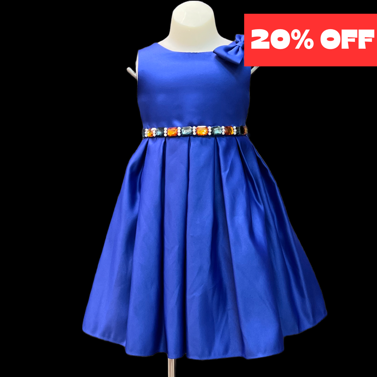 Royal blue Toddler Dress w/ Orange Accents