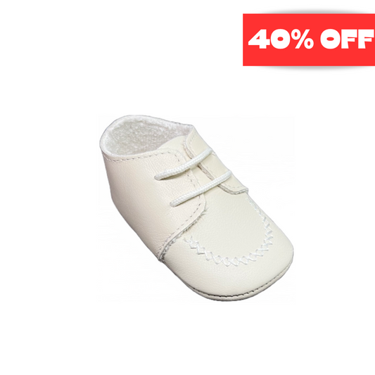 Ivory Leather Pre-Walker Shoes