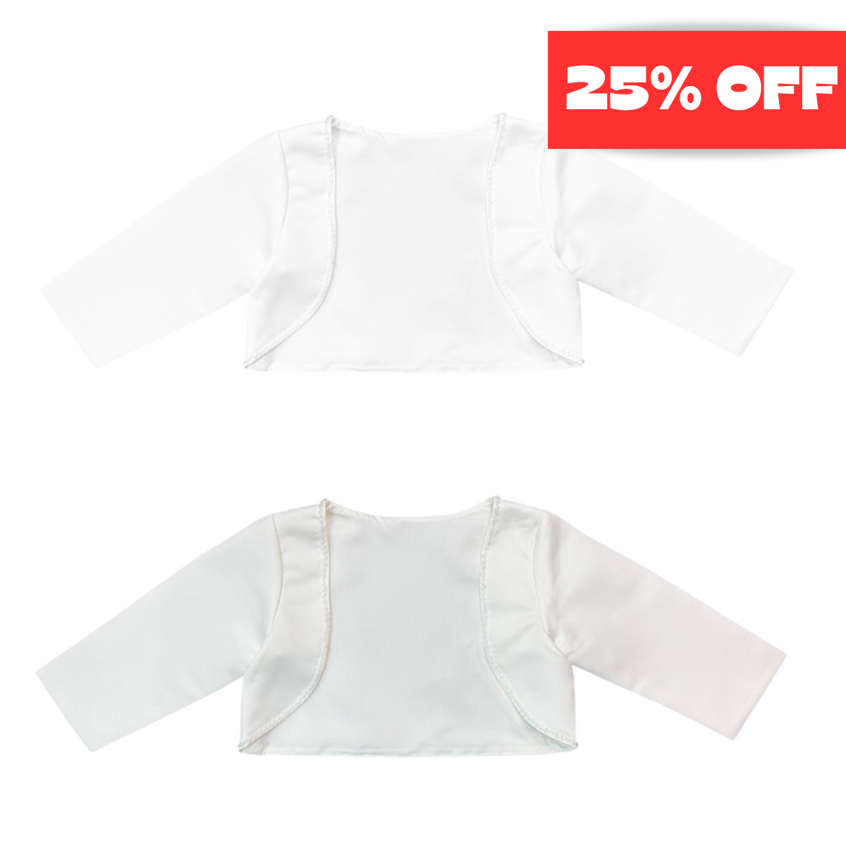 3/4 Sleeve Bolero w/ Pearl Trim