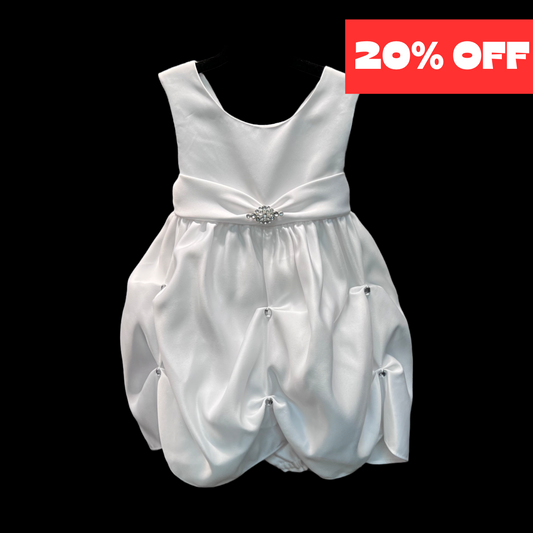 Sleeveless White Baby Dress w/ Rhinestones (18-24 months)