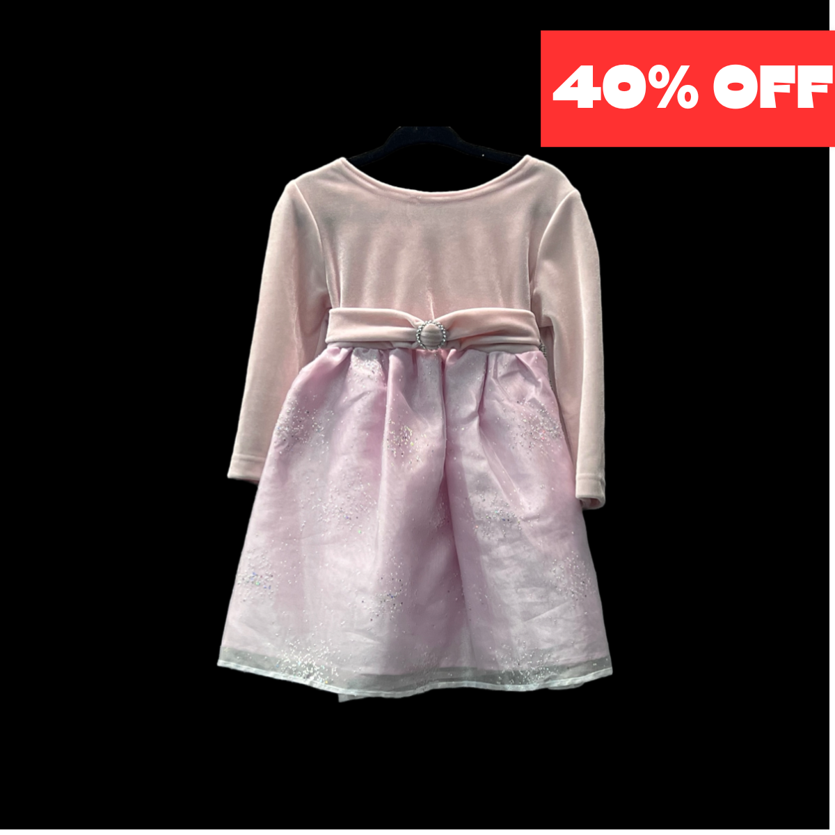 Long Sleeve Pink Sparkle Baby & Toddler Dress (18-24 months)