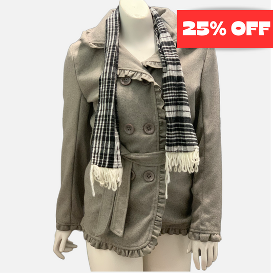 Grey Felt Jacket with scarf