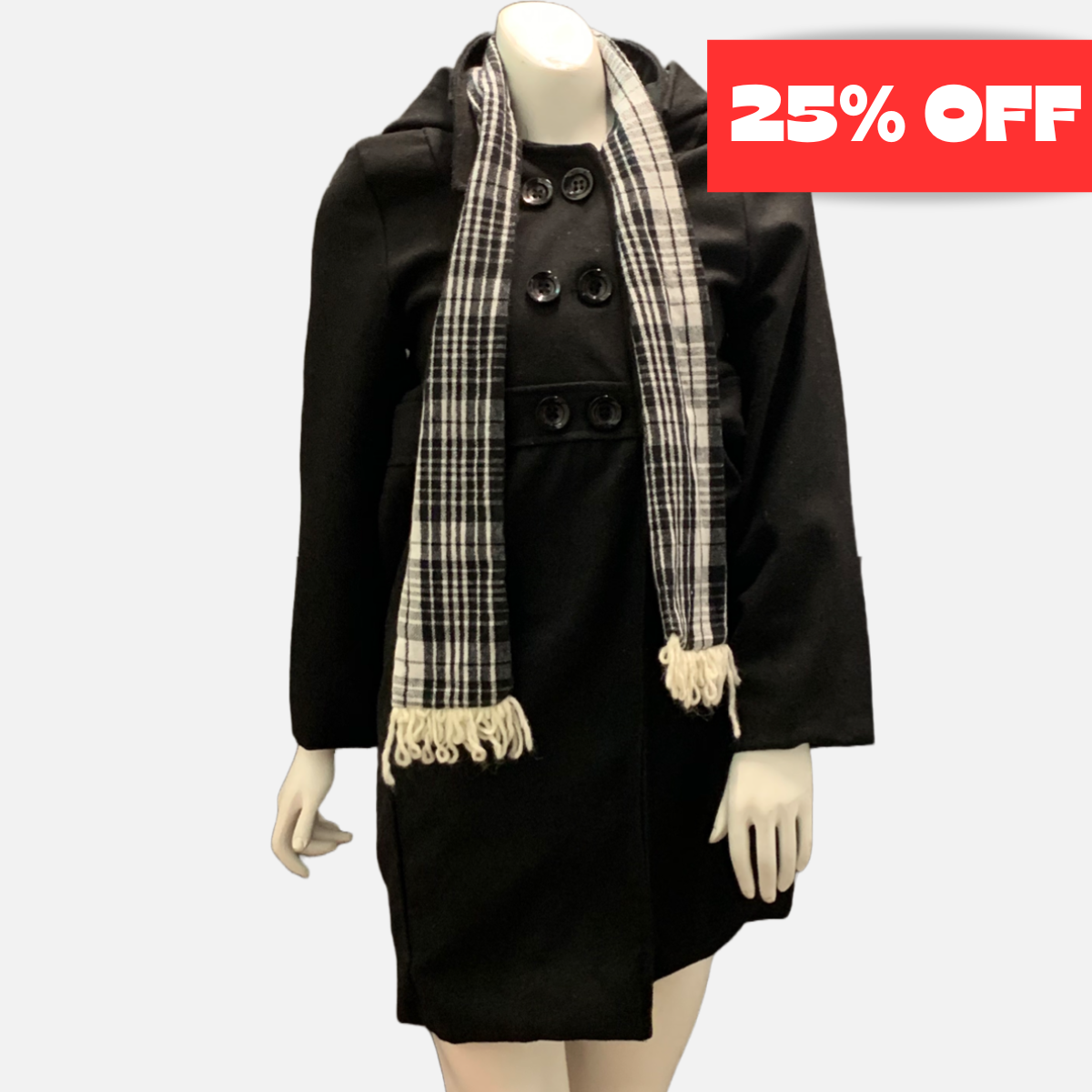 Black Felt Jacket with scarf