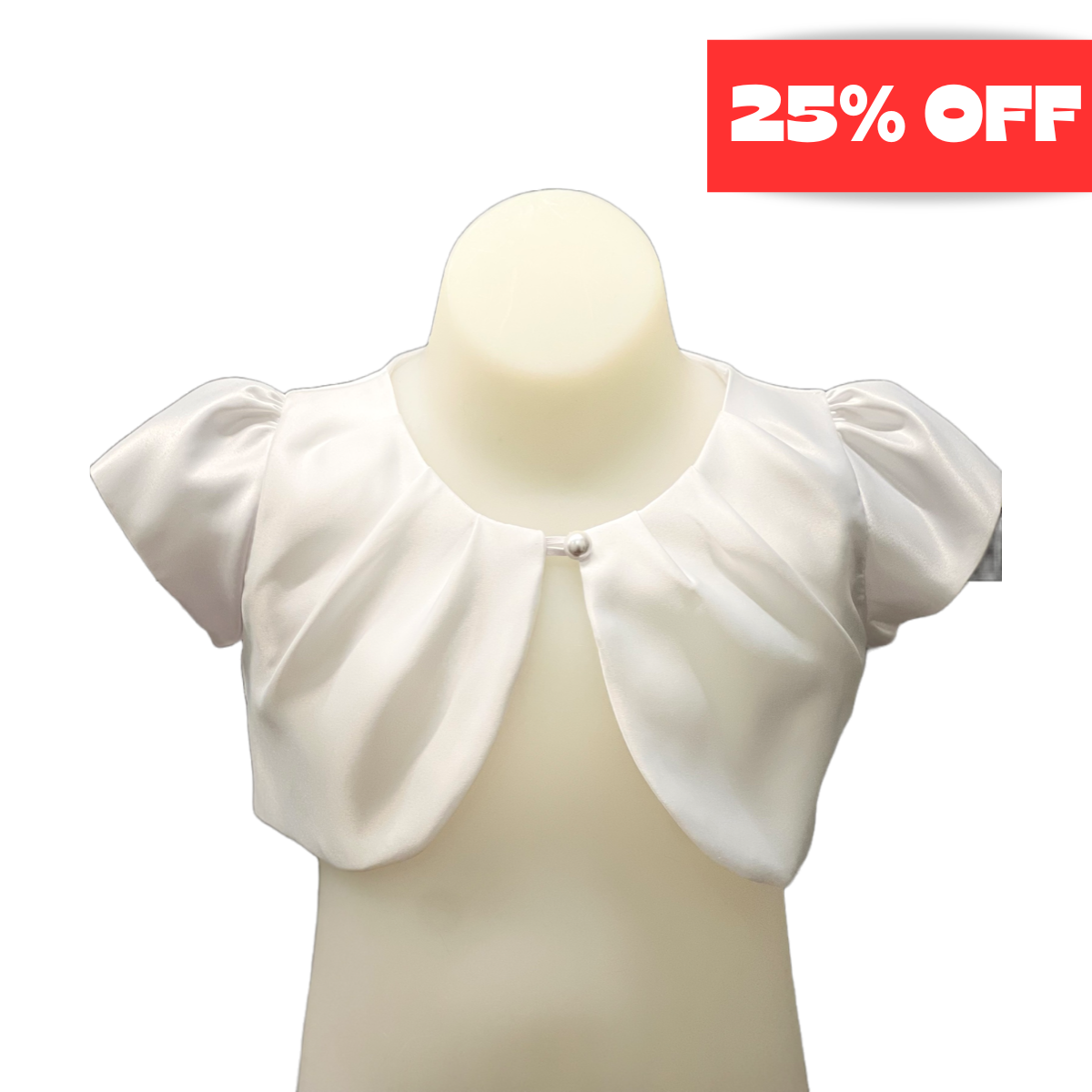 Sweet Kids Short Sleeve Bolero w/ Pearl closure