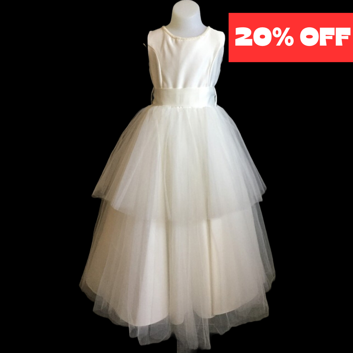 Sleeveless Satin Dress w/ Pearl Neckline (Size 4)