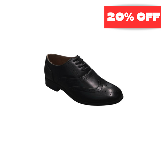 Tip Top Leather Wingtip Boys Black Dress Shoe