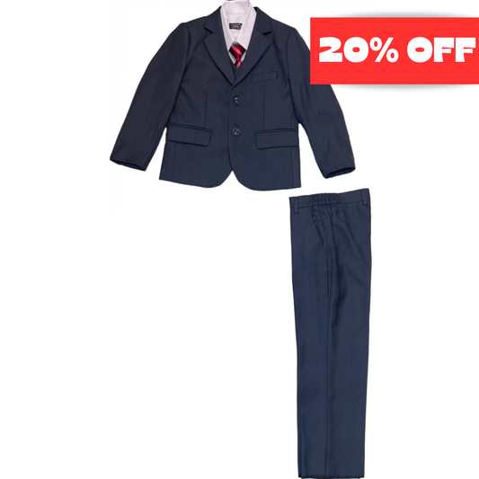 5-Piece Grey Toddler Suit w/ Blue Tint