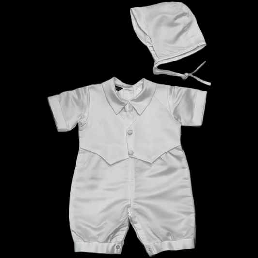 One-Piece Short Sleeve Baptism/Christening Outfit