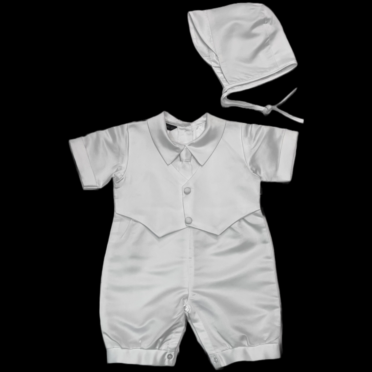 One Piece Short Sleeve Baptism Christening Outfit