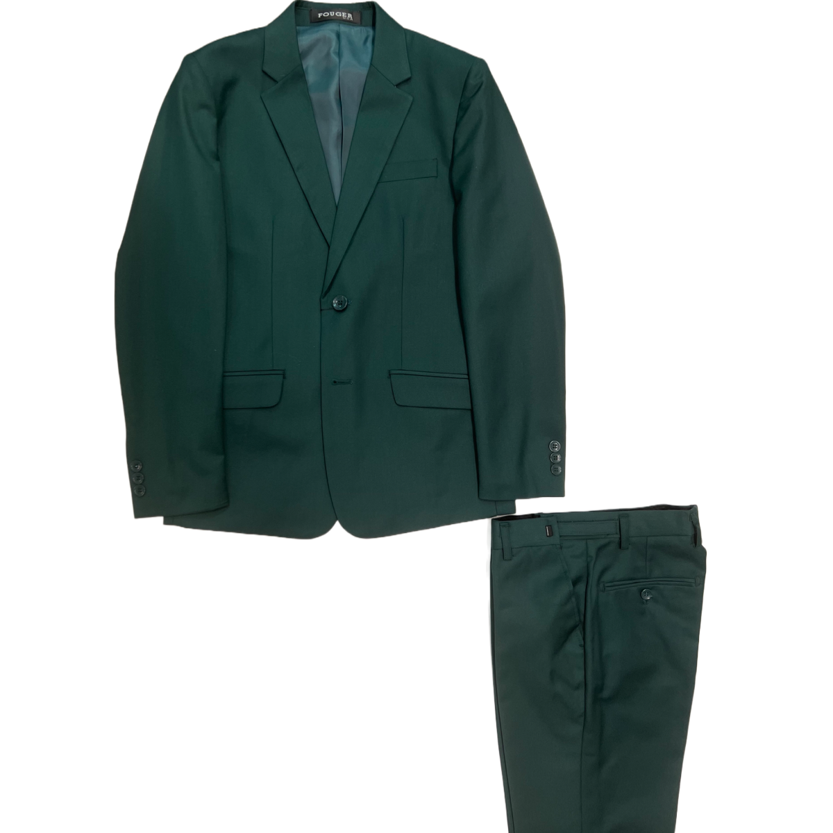 Fouger U.S.A. Slim Fit 3-Piece Green Suit
