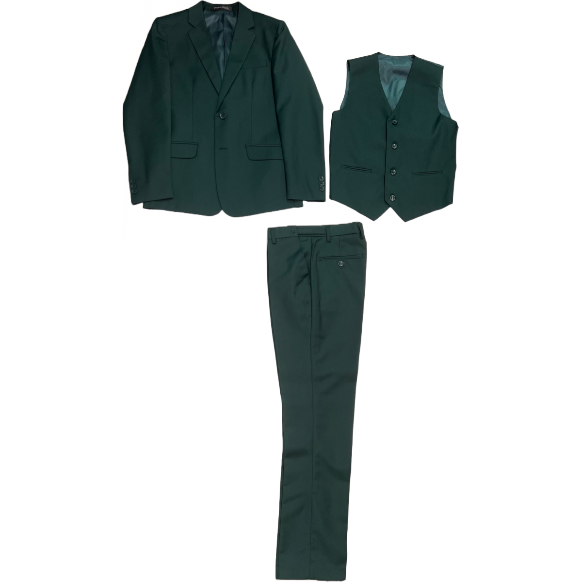 Fouger U.S.A. Slim Fit 3-Piece Green Suit