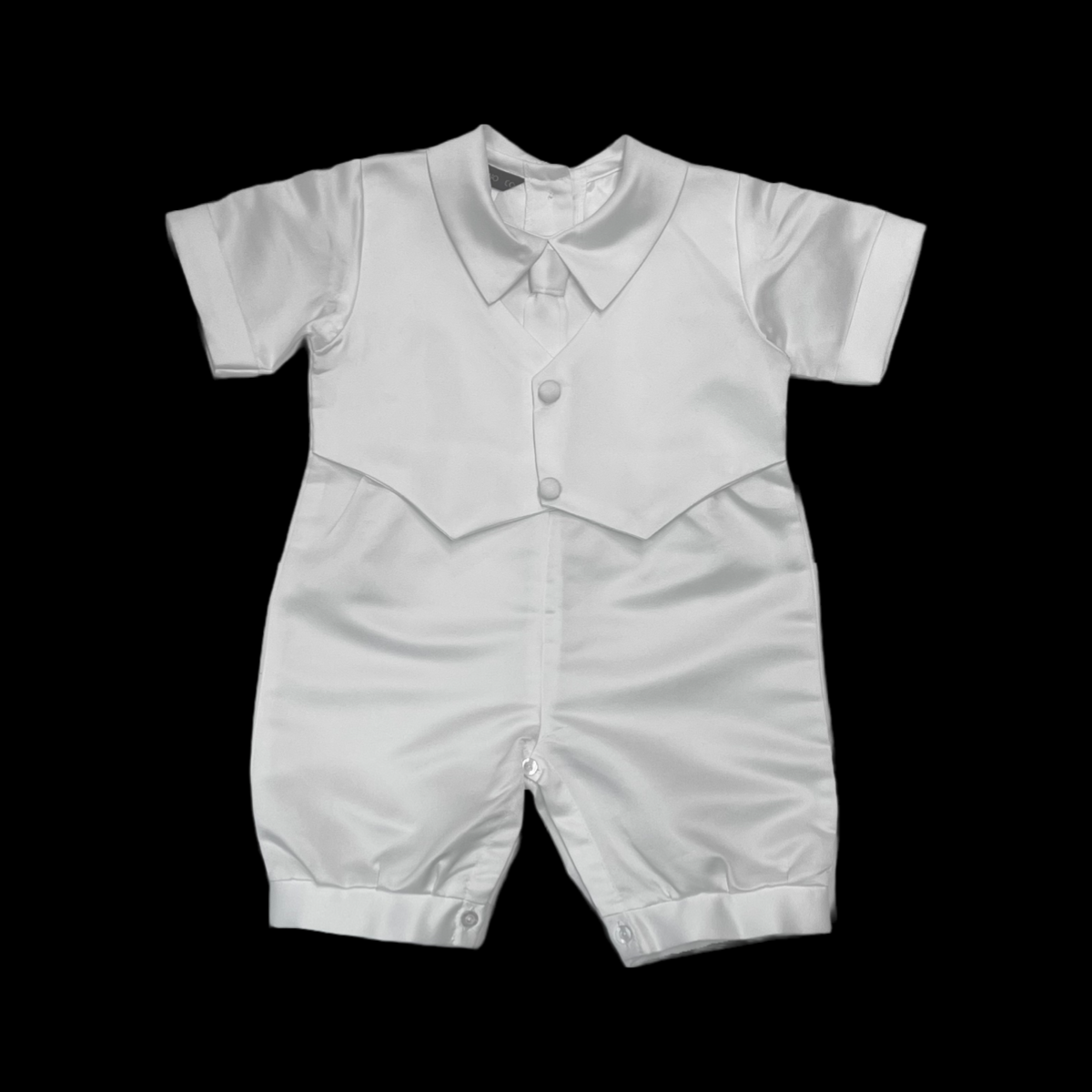 One-Piece Short Sleeve Baptism/Christening Outfit
