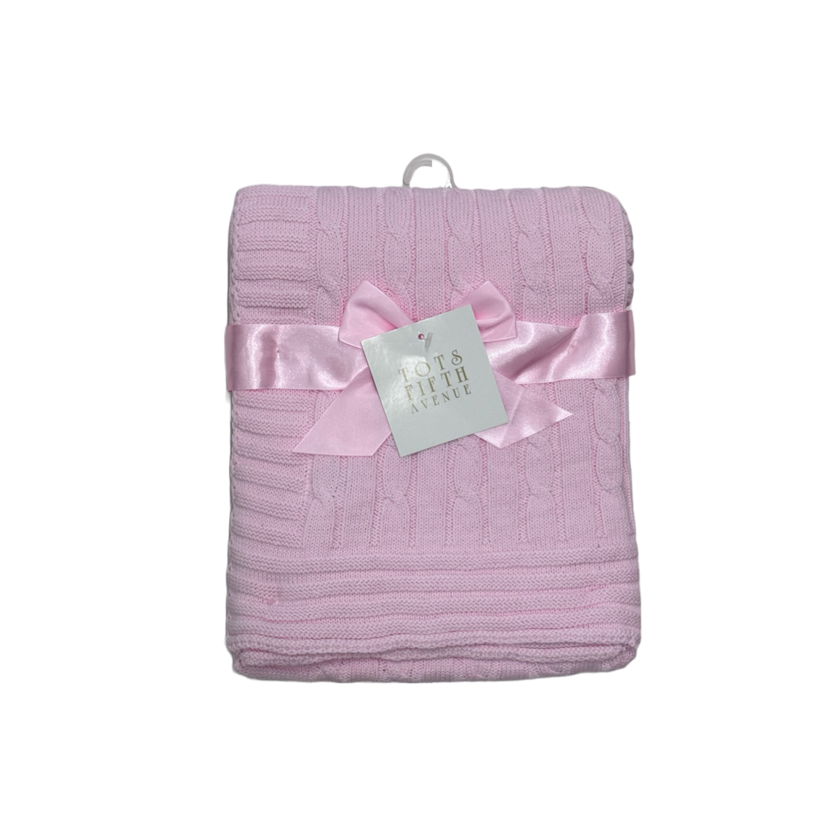 Cable Knit Baby Pink Blanket (30" x 40")