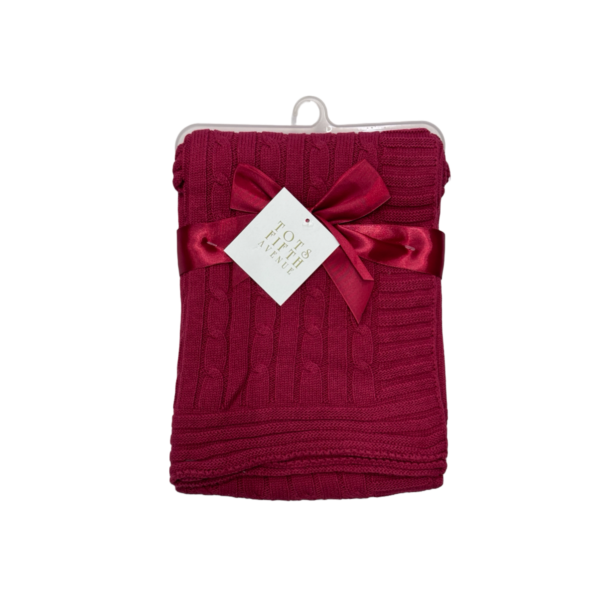 Cable Knit Baby Red Blanket (30" x 40")