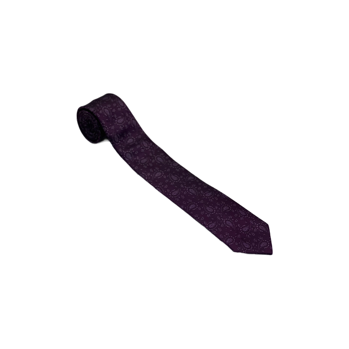 Grape Paisley Mens Necktie & Pocket Square
