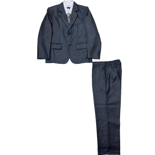 Modern Fit 5-Piece Silver Suit