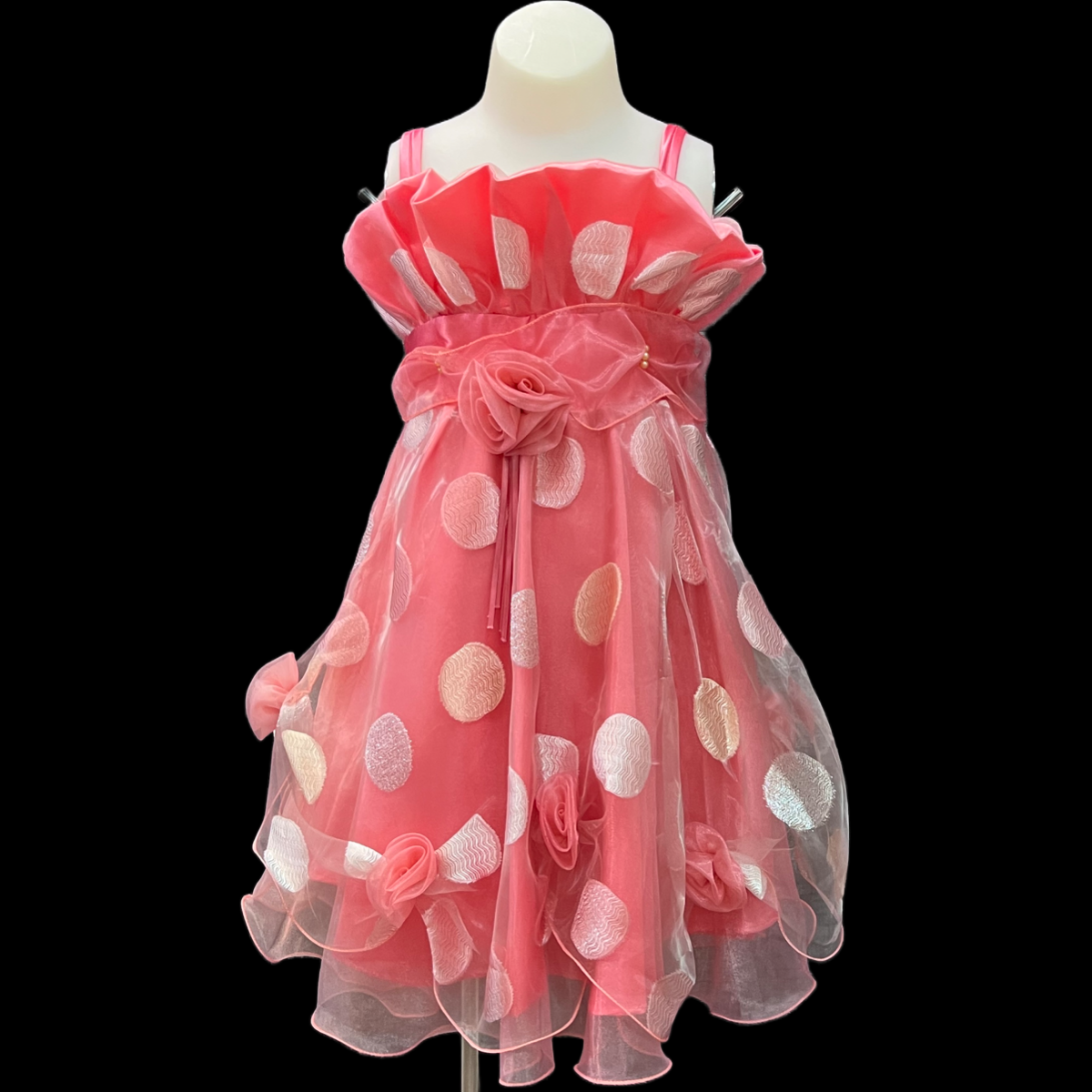 Coral Polka Dot Dress