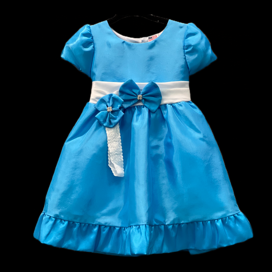 Sky Blue Baby Dress w/ Headband