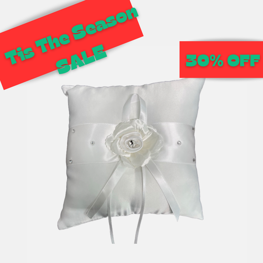Ivory Ring Bearer Pillow with Rhinestones