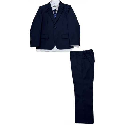 Fancy kids Modern Fit 5-Piece Navy Blue Suit