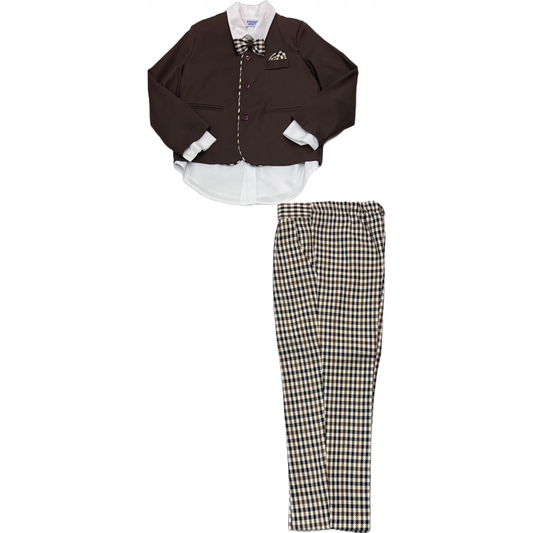 Boys 4PC Set W/ Plaid Pants - Final Sale