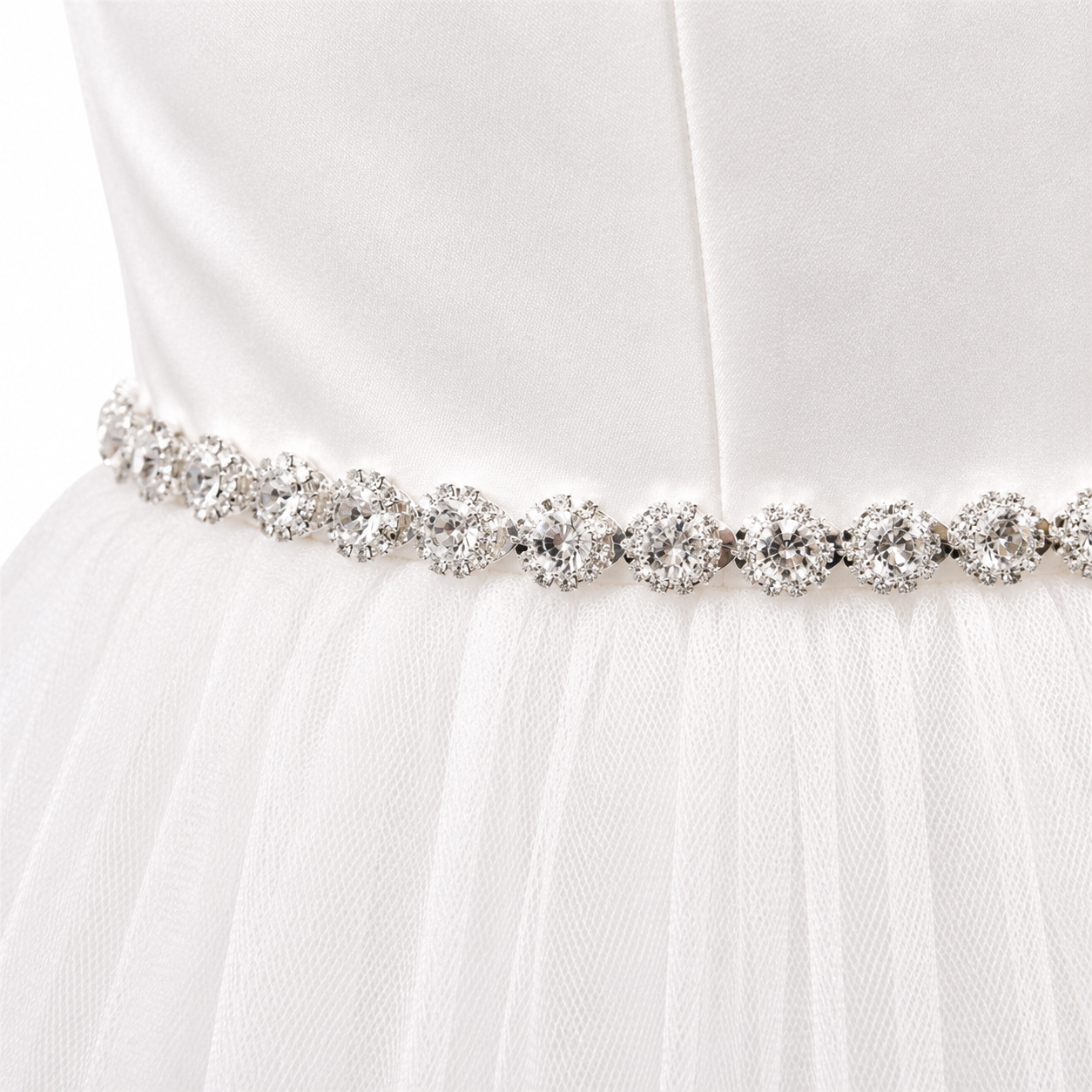 Rhinestone Belt with White Sash