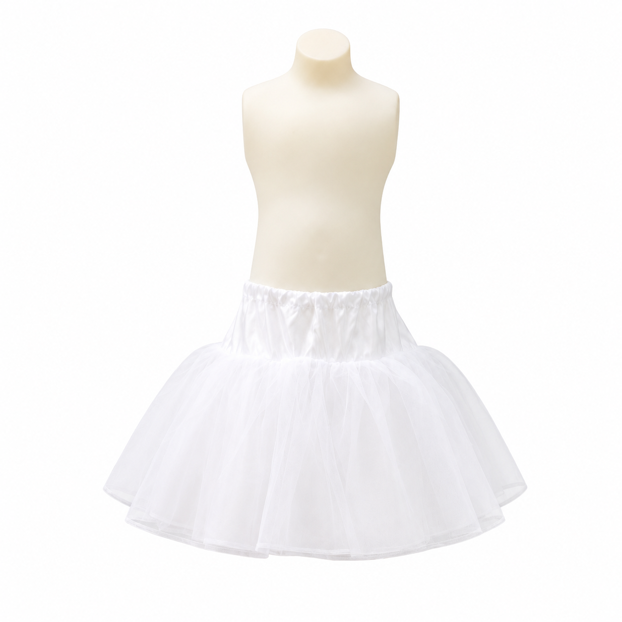 White Knee-Length Crinoline Petticoat Underskirt for Girls Formal Dresses