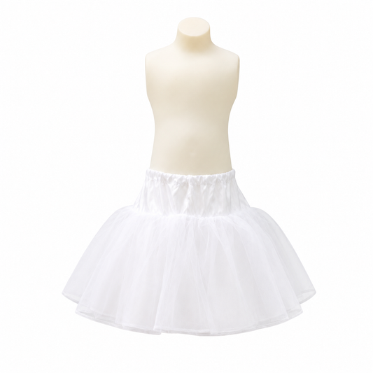 White Knee-Length Crinoline Petticoat Underskirt for Girls Formal Dresses