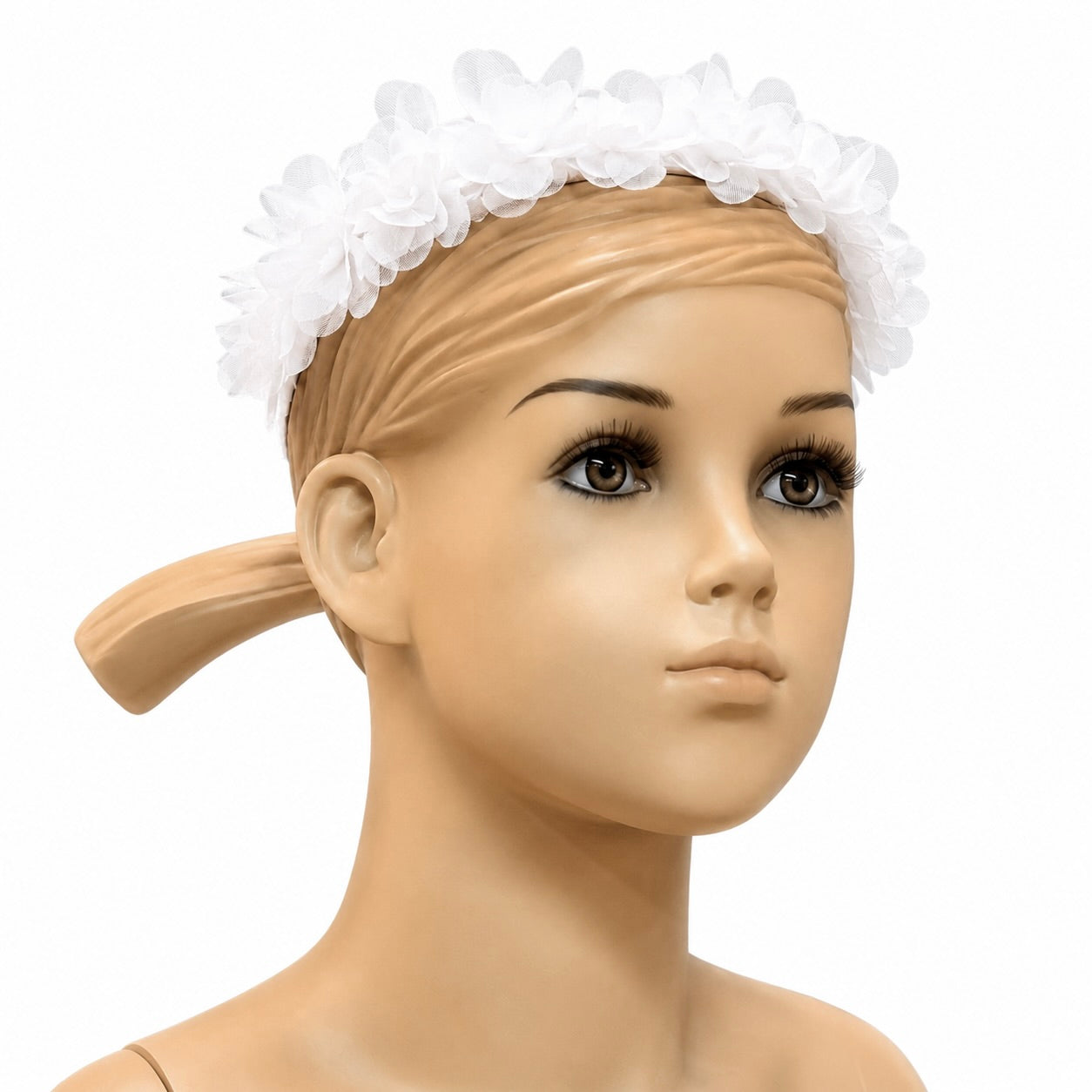 White Organza Flower Crown