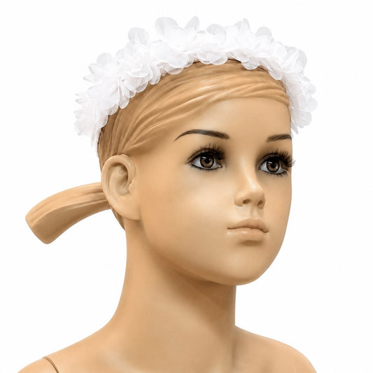White Organza Flower Crown