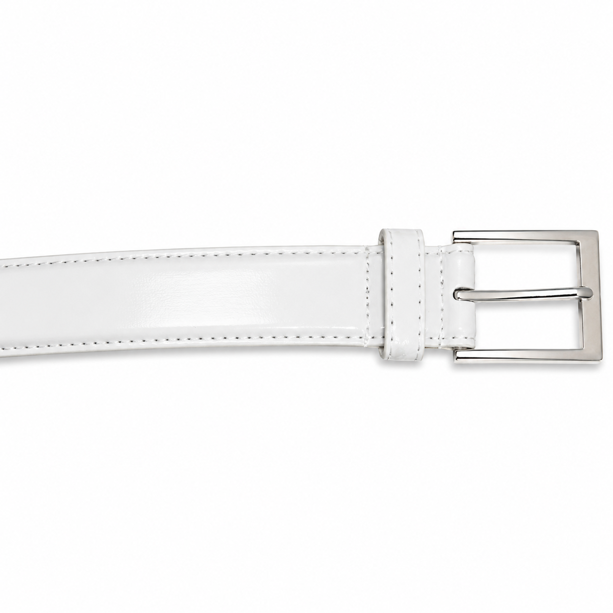 Mavezzano Boys’ Patent White Dress Belt