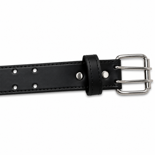 Inspire Boys’ Black Double Hole Leather Dress Belt