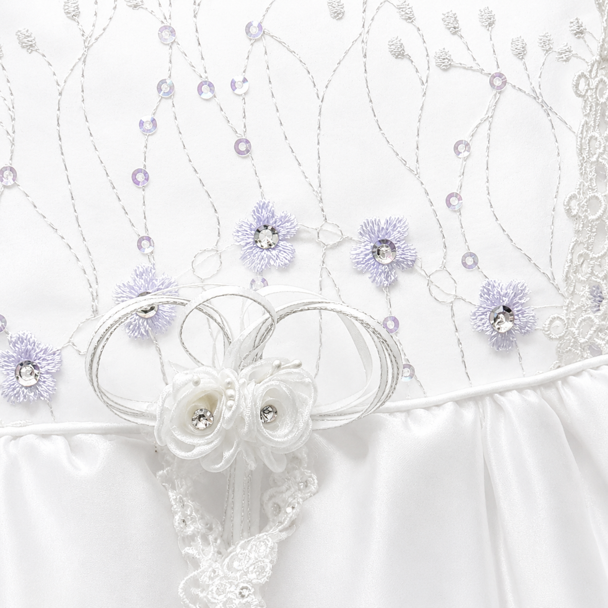 Sleeveless Baby Girl Floral Embroidered Gown with Organza Cape & Sequin Details (12 Months)