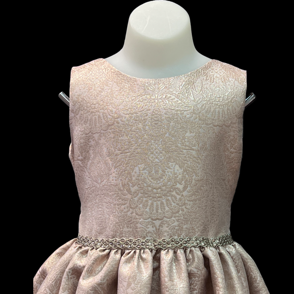 Sleeveless Rose Gold Embroidered Dress