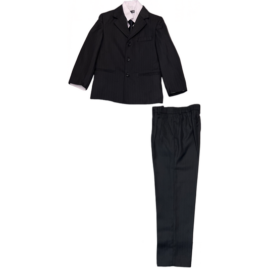 Black Pinstripe Pre-Teen 5PC Suit - Final Sale