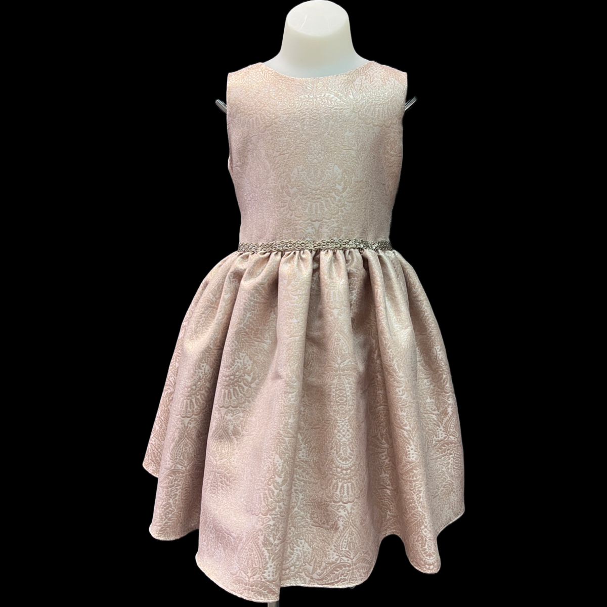 Sleeveless Rose Gold Embroidered Dress