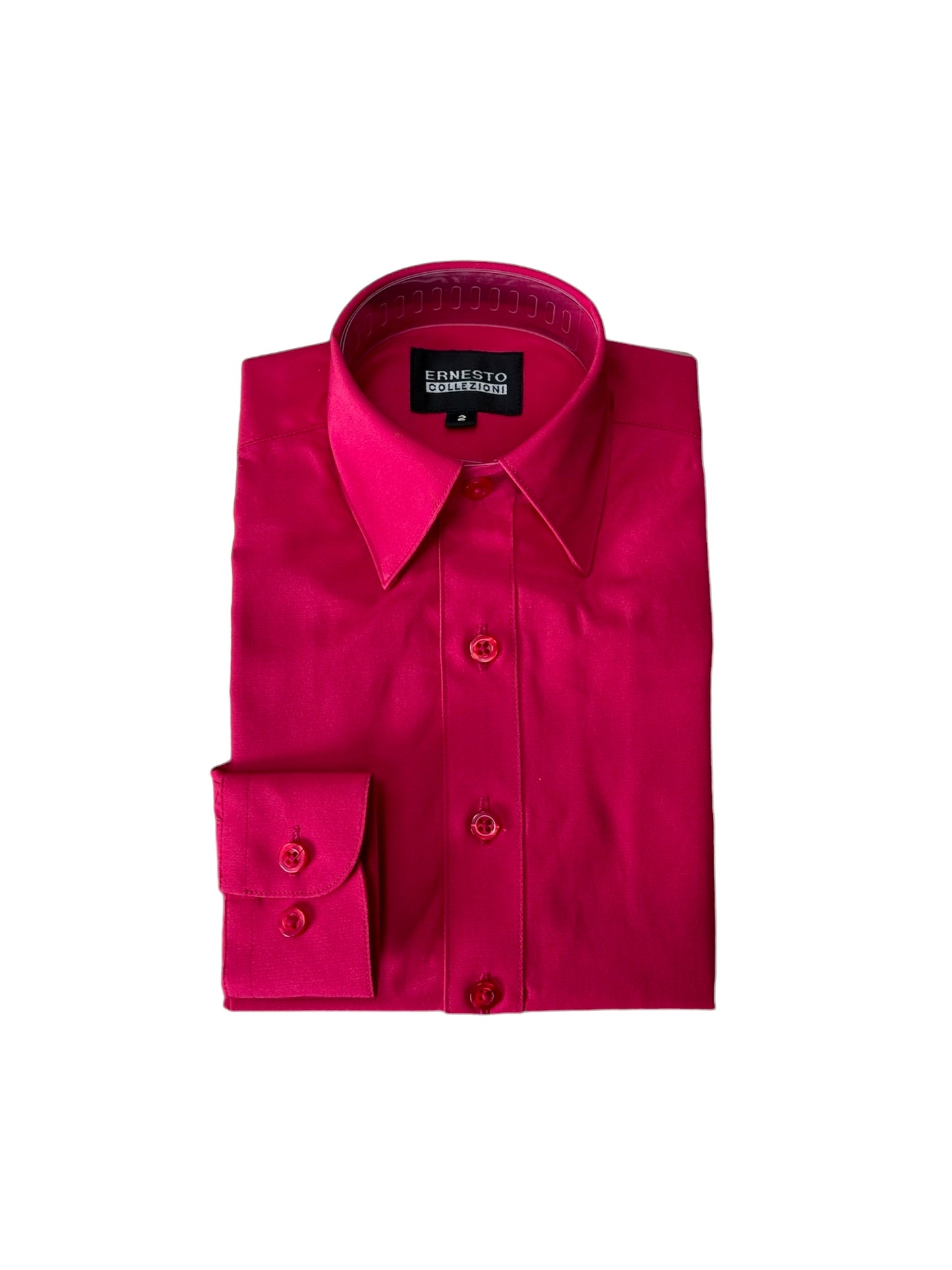 Ernesto Red Modern-Slim Fit Dress Shirt