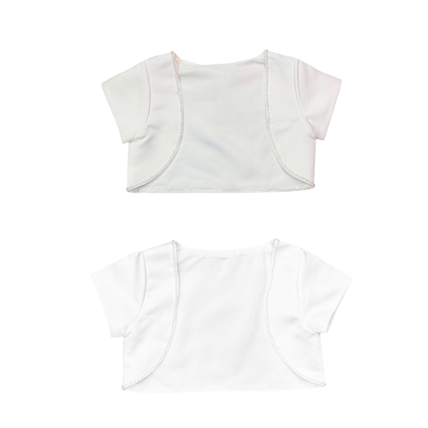 Short Sleeve Bolero w/ Pearl Trim