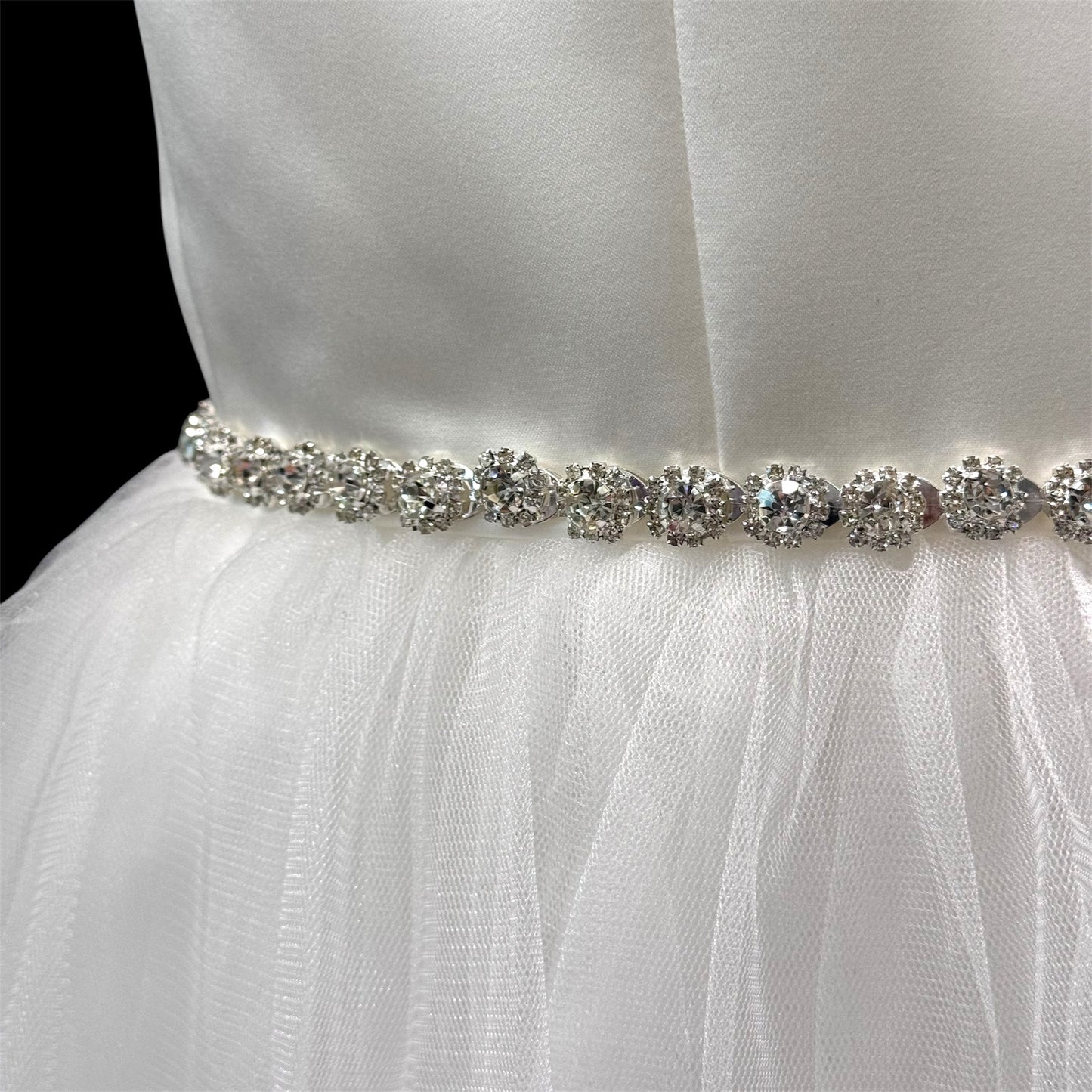Rhinestone Belt w/ White Sash