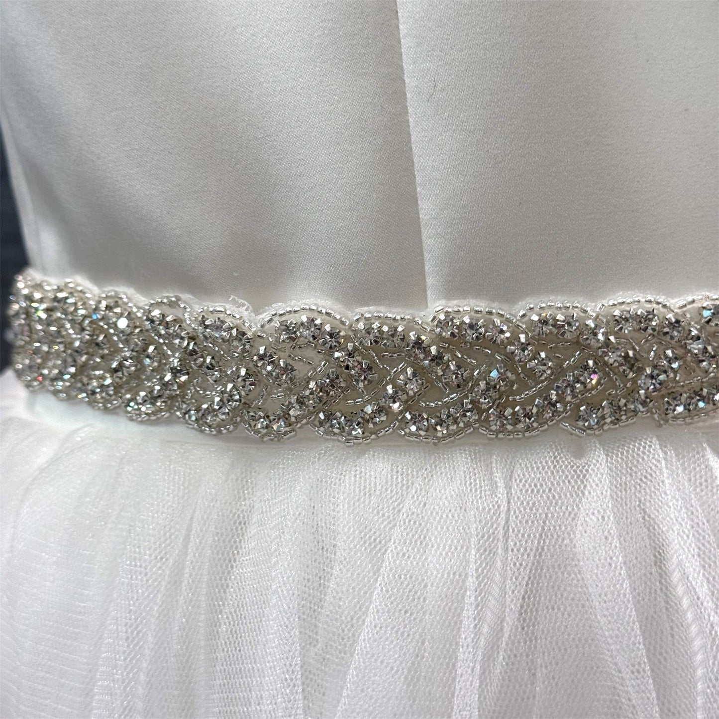 Rhinestone Belt w/ Organza Sash