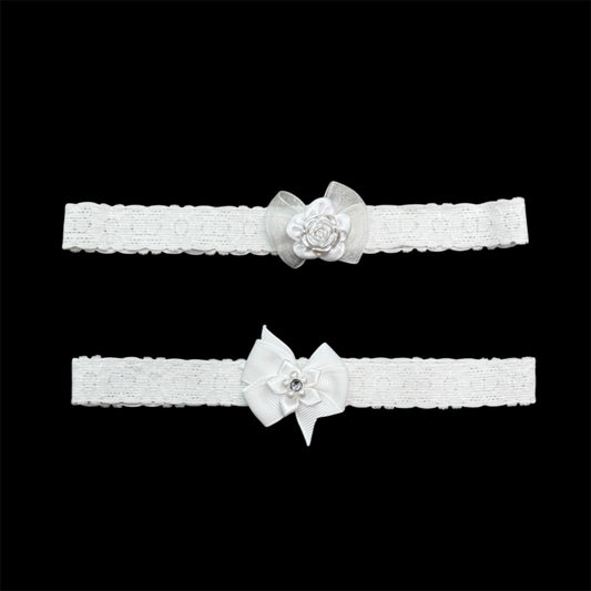 White Baby Headband w/ Flower